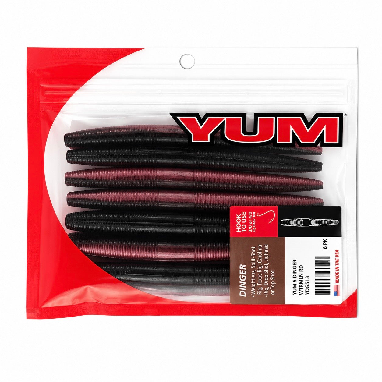 Señuelo Soft YUM Dinger 5" Gusano (paquete 8 pcs)