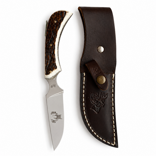 Cuchillo Ojeda de Caza Curvito con Mango de Reno