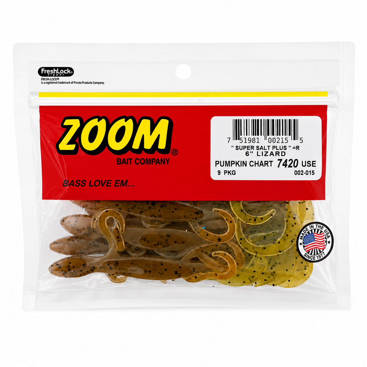 Señuelo Lagarto Zoom Super Salt Plus 6" (9 pzas)
